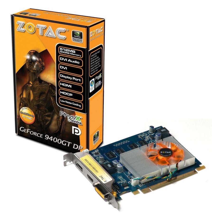 ZOTAC GeForce 9400 GT DP - Karty graficzne z Display Port dla użytkowników masowych