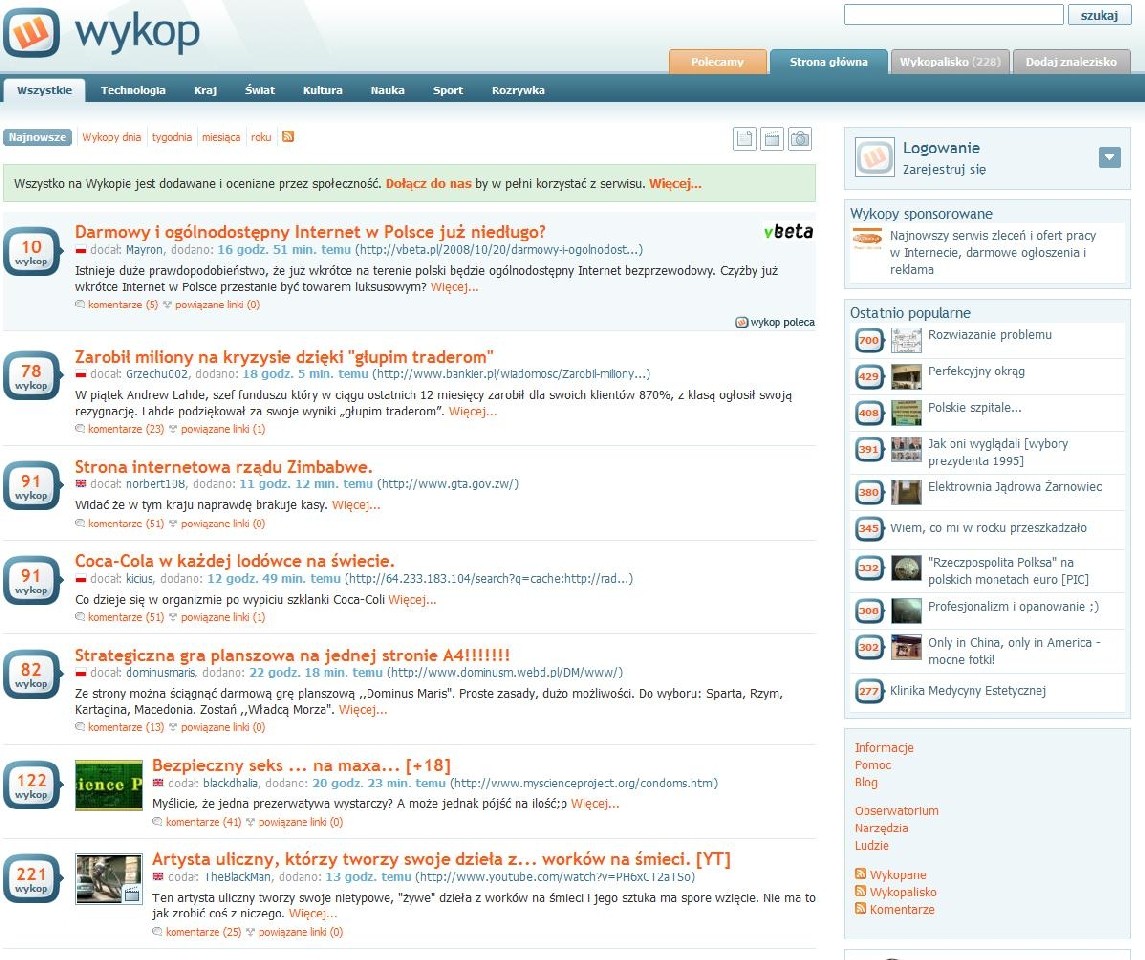 Wykop.pl - portal, o którego kształcie decydują jego użytkownicy