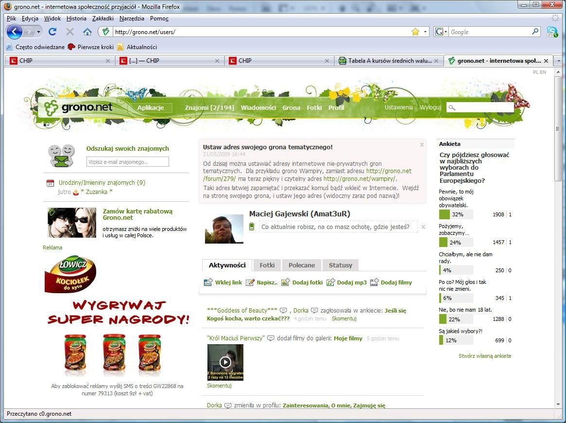 Grono.net jest pierwszym polskim portalem internetowych zaliczanym do portali społecznościowych
