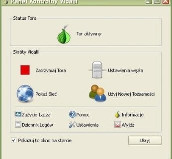 Zainstaluj pakiet Tor/Privoxy/Vidalia, aby móc anonimowo surfować. Vidalia służy jako centrum obsługi.