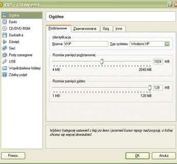 VirtualBox zużywa dużą ilość zasobów. Przydziel mu wystarczającą ilość pamięci i wybierz odpowiedni system.