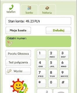 Telefon usługi naGłos jest integralną częścią komunikatora Gadu-Gadu. Znajdziemy w nim typową klawiaturę numeryczną oraz podgląd aktualnego salda.
