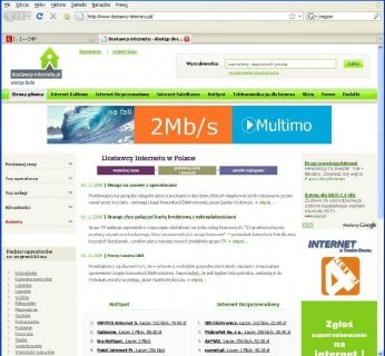 Tak wygląda witryna Dostawcy internetu