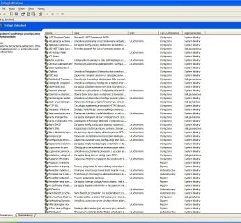 Na naszym komputerze testowym zostały dezaktywowane wszystkie istniejące usługi Windows.