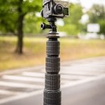 Moduł filmujący, czyli dwie kamerki GoPro Hero 4 zamontowane na specjalnym mocowaniu.