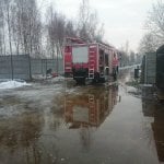 Zdjęcia przedstawiające sytuację podtopionego Schroniska dla zwierząt w Korabiewicach