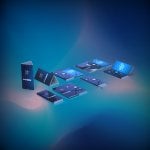 Render przedstawiający składany smartfon Intela