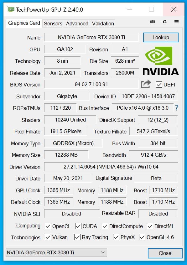 test Gigabyte GeForce RTX 3080 Ti Vision OC, opinia Gigabyte GeForce RTX 3080 Ti Vision OC, recenzja Gigabyte GeForce RTX 3080 Ti Vision OC