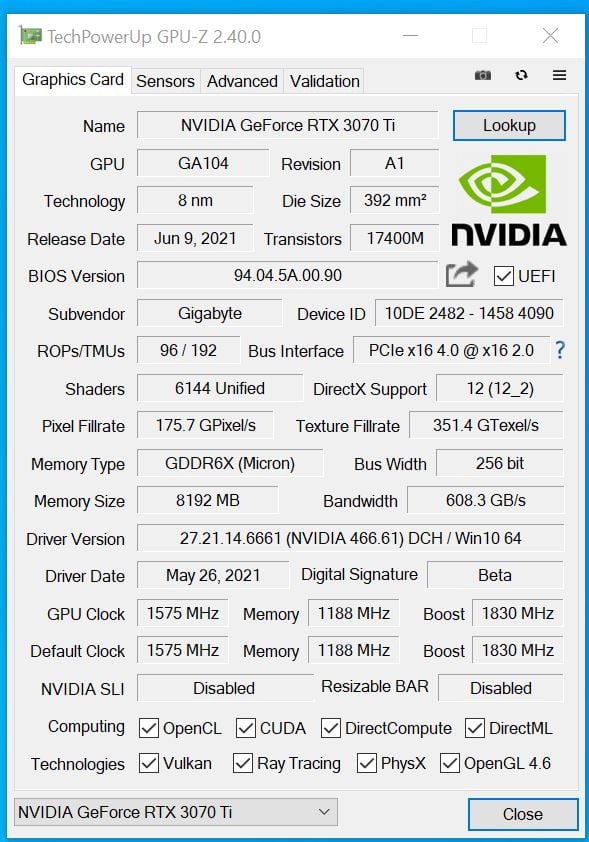 test Gigabyte GeForce RTX 3070 Ti Vision OC, opinia Gigabyte GeForce RTX 3070 Ti Vision OC, recenzja Gigabyte GeForce RTX 3070 Ti Vision OC