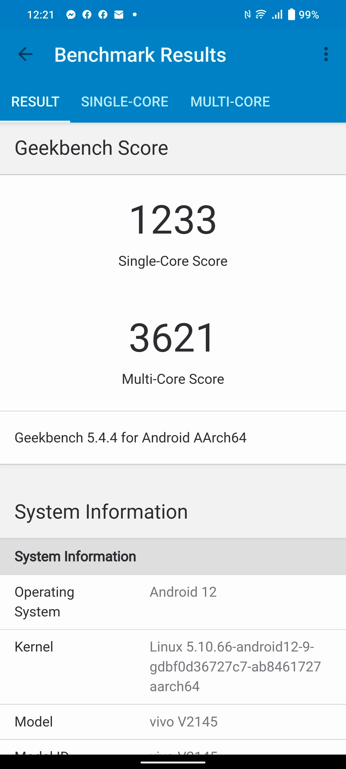 Vivo X80 Pro benchmark