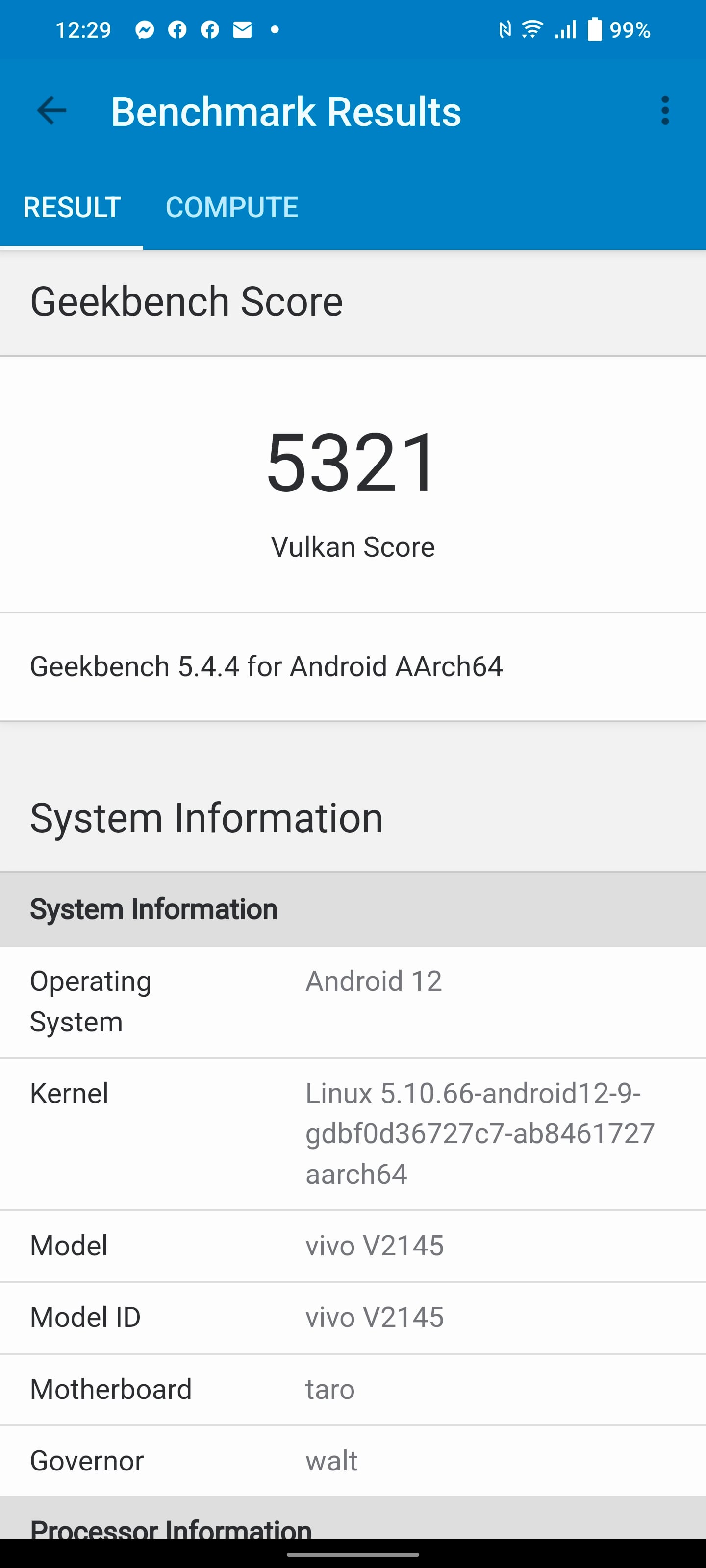 Vivo X80 Pro benchmark