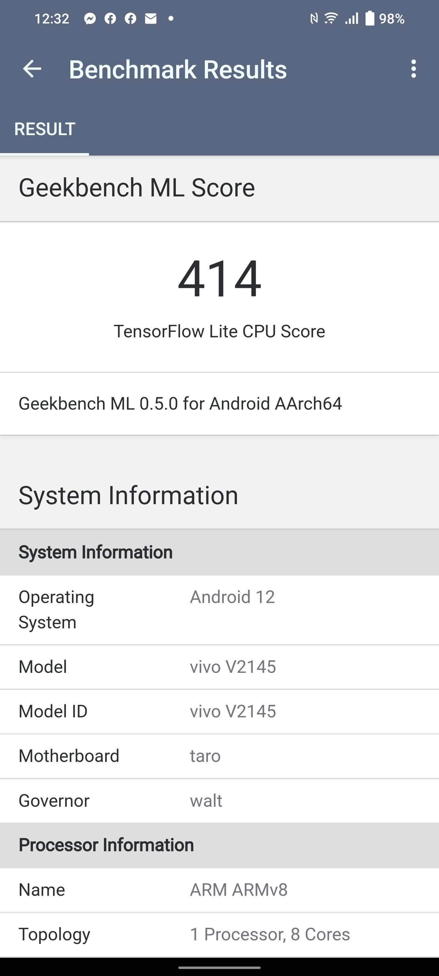 Vivo X80 Pro benchmark