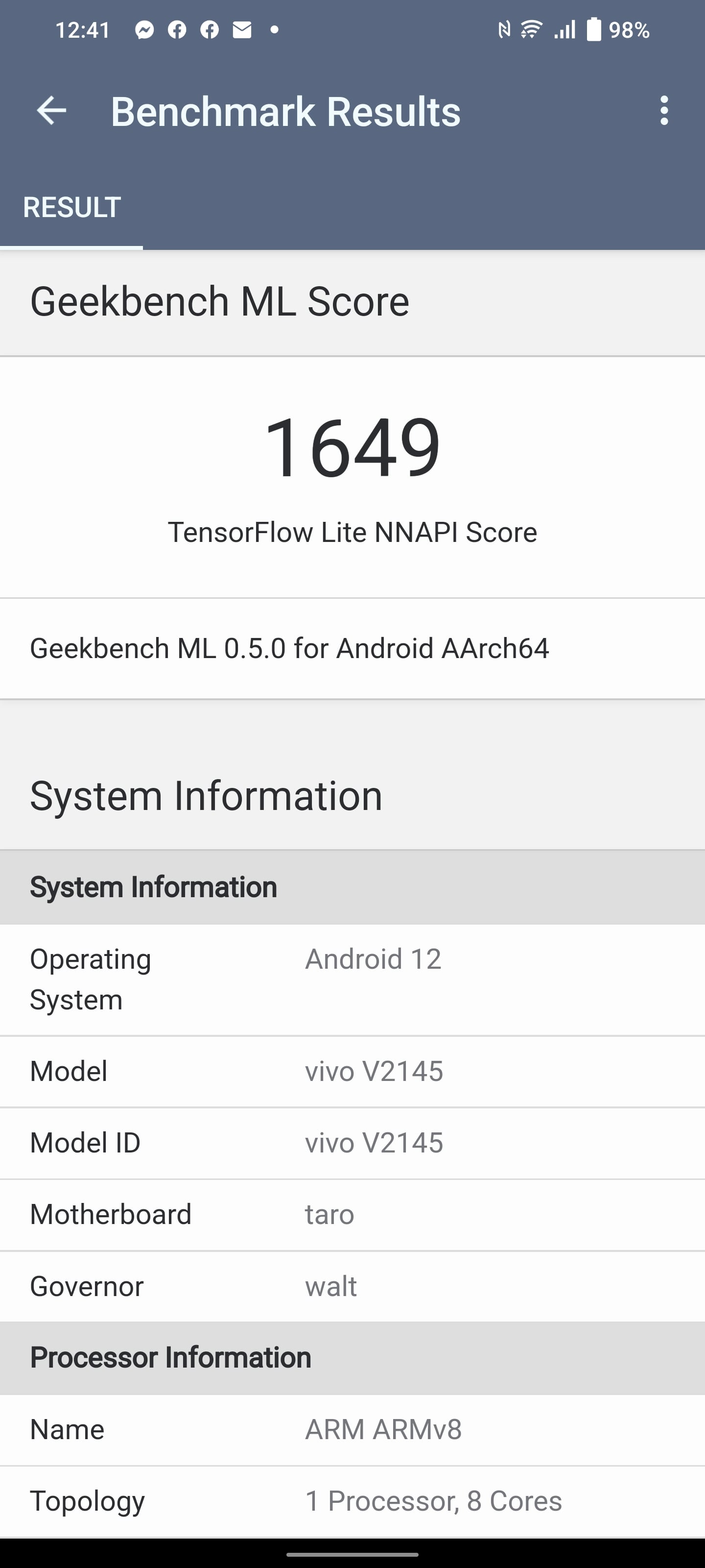Vivo X80 Pro benchmark