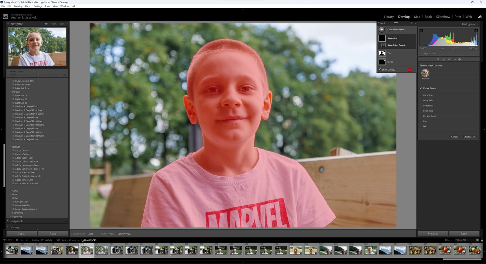 Lightroom maskowanie