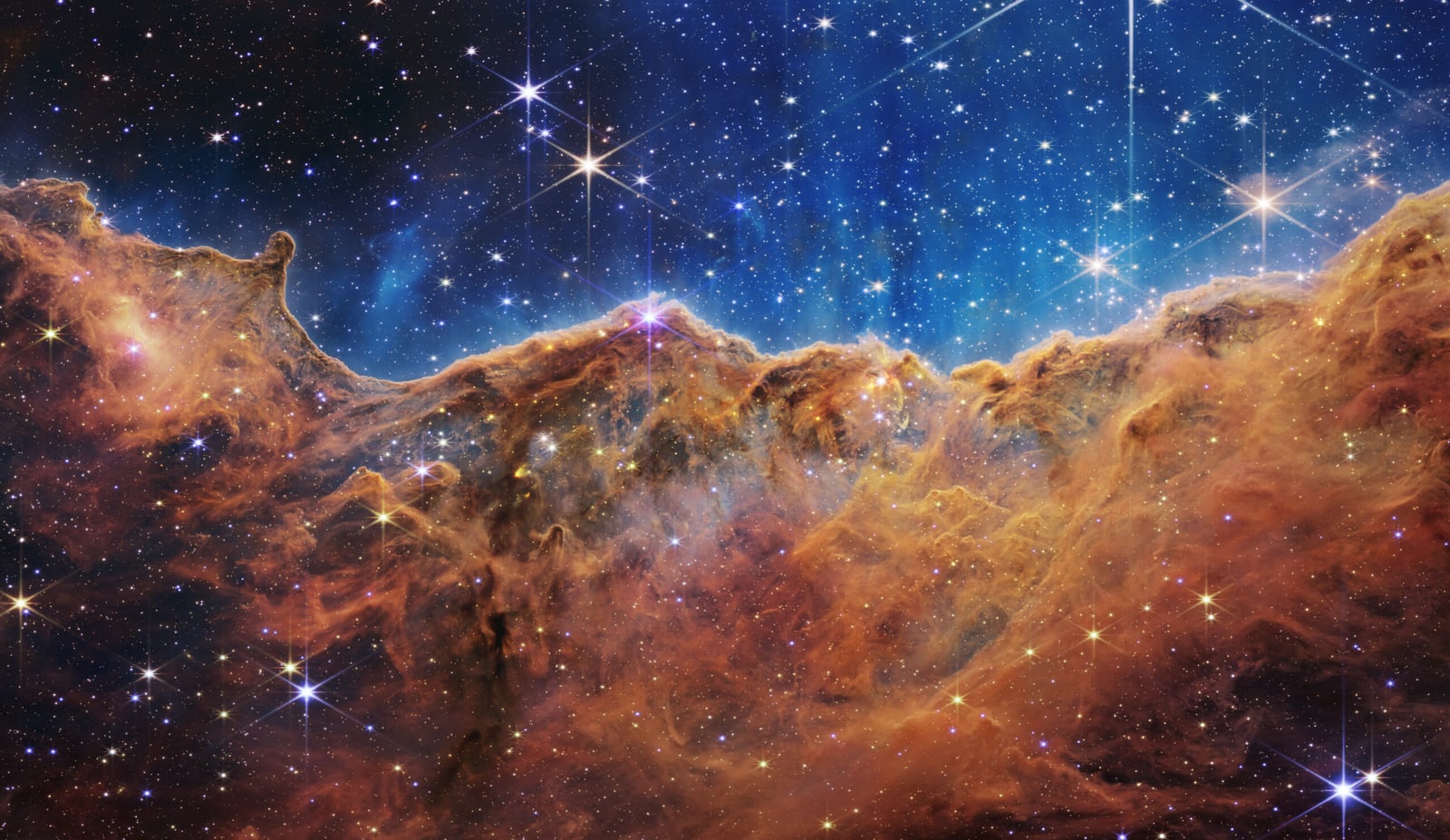 Kosmiczne klify, NGC 3324, NIRCam, JWST