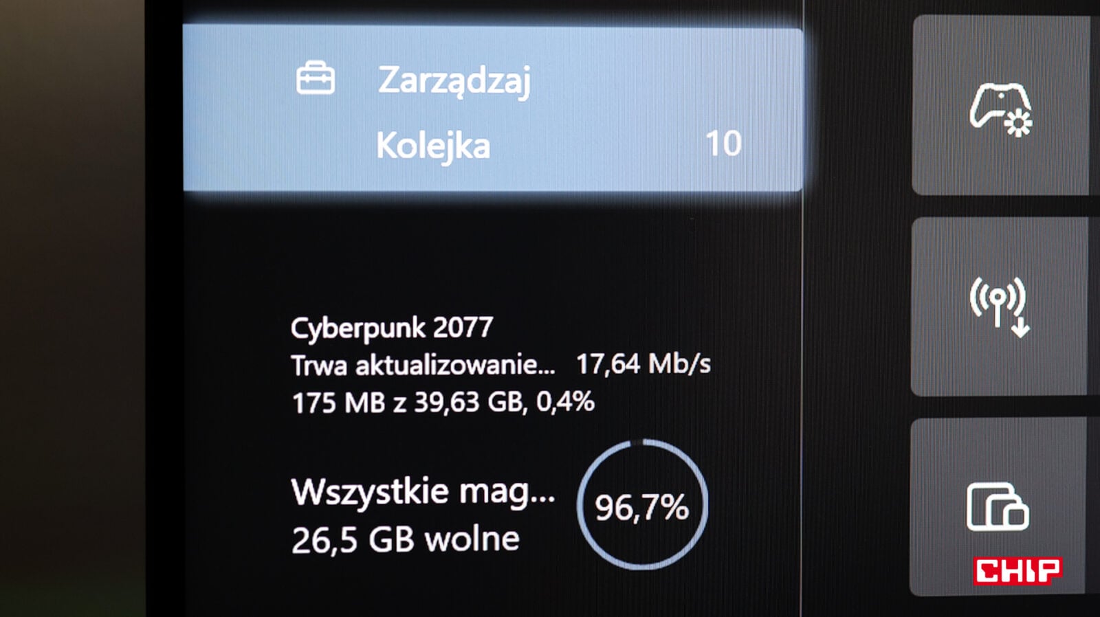 Stan pamięci w Xbox Series X