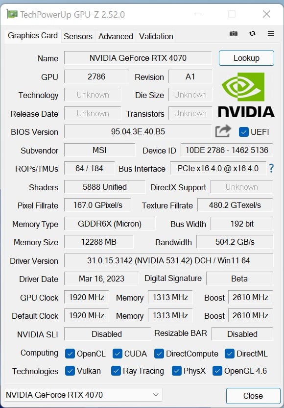 test MSI GeForce RTX 4070 Gaming X Trio, recenzja MSI GeForce RTX 4070 Gaming X Trio, opinia MSI GeForce RTX 4070 Gaming X Trio