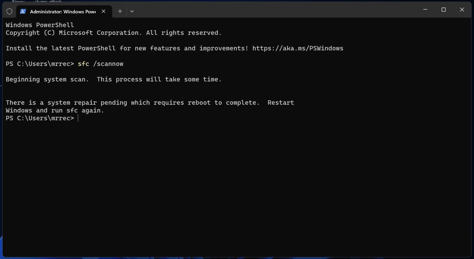 SFC na Windows 11