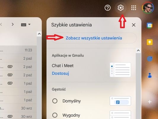 Ustawienia Gmail