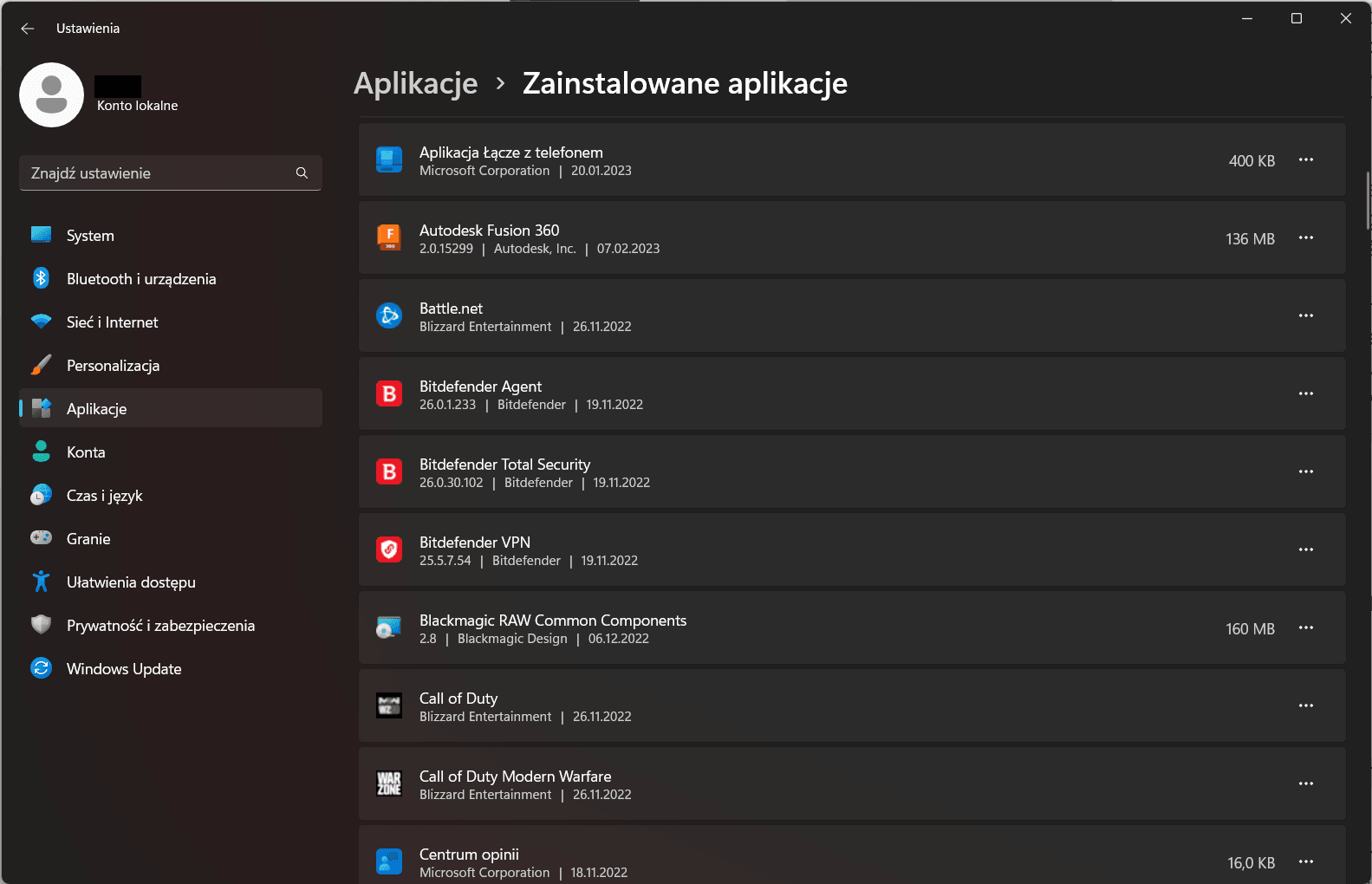 Aplikacje w Windows
