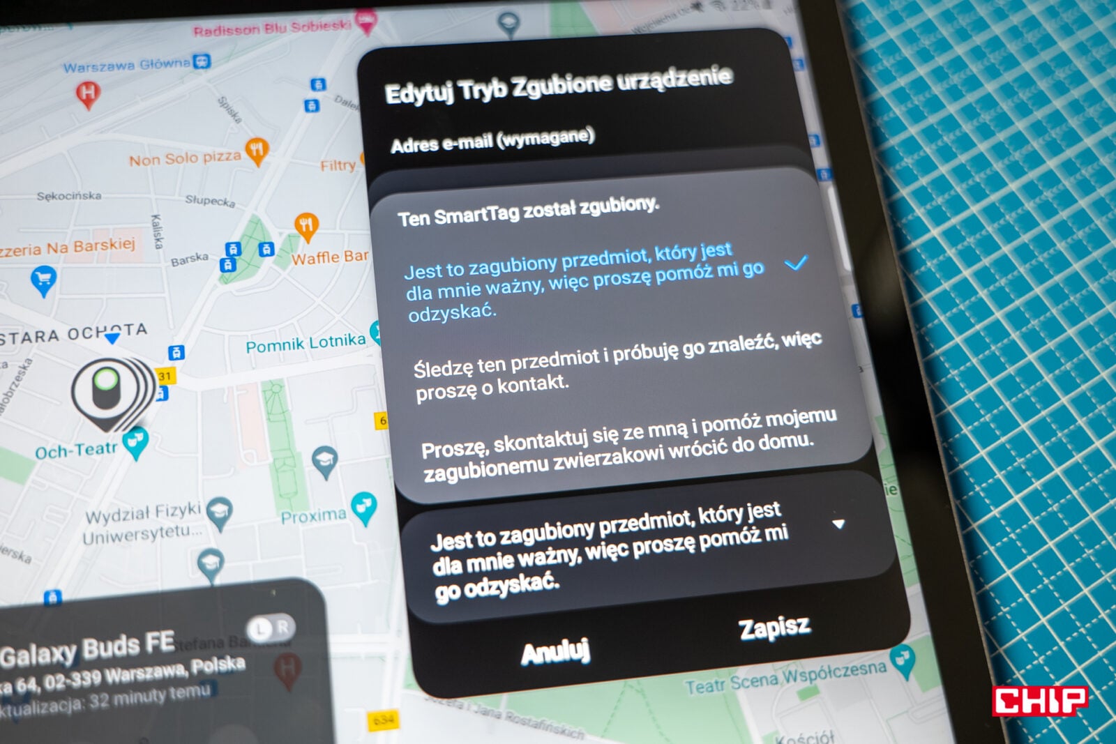 Galaxy SmartTag2 komunikaty