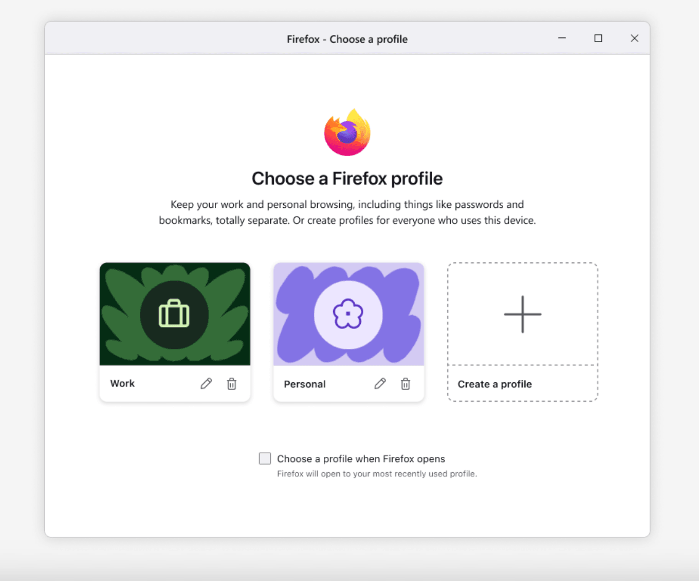 Profile w Firefoxie