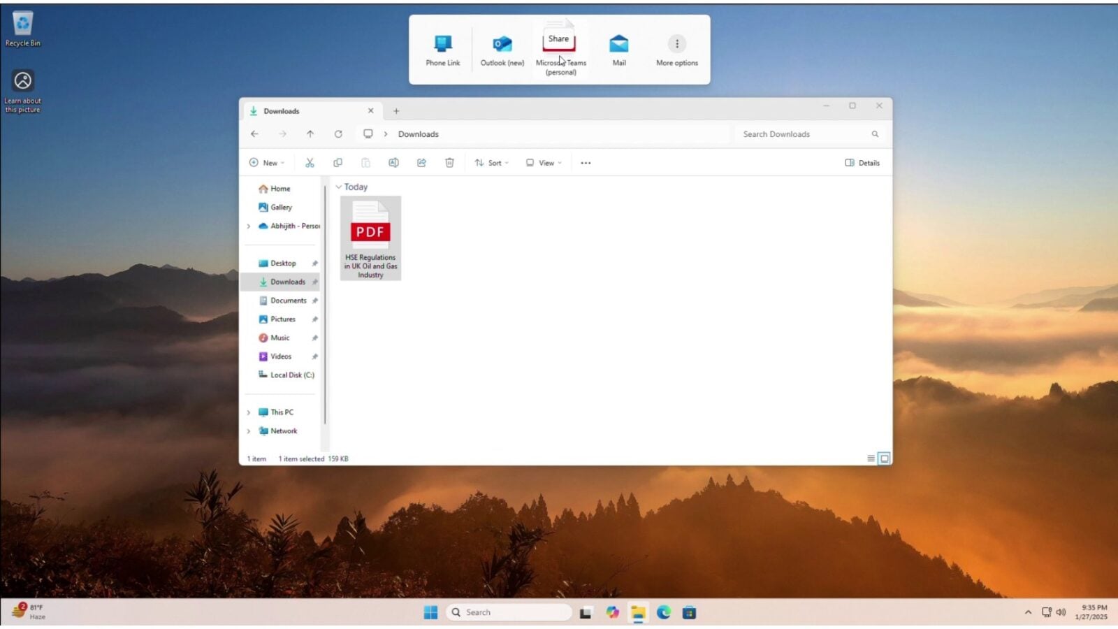 Share w Windows 11