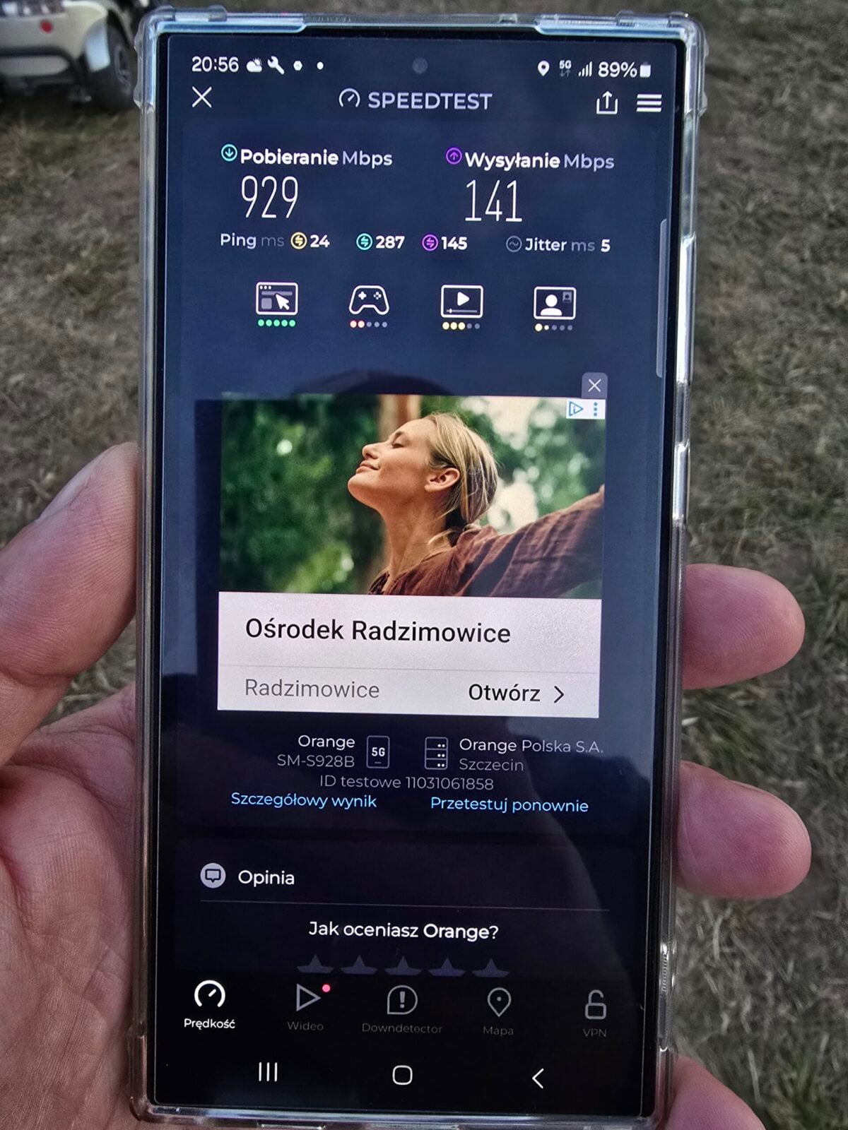 speedtest 5G Orange na pol'and'rock