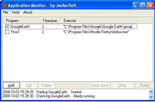 Automatyczne ponowne uruchomienie nieoczekiwanie zamkniętych aplikacji