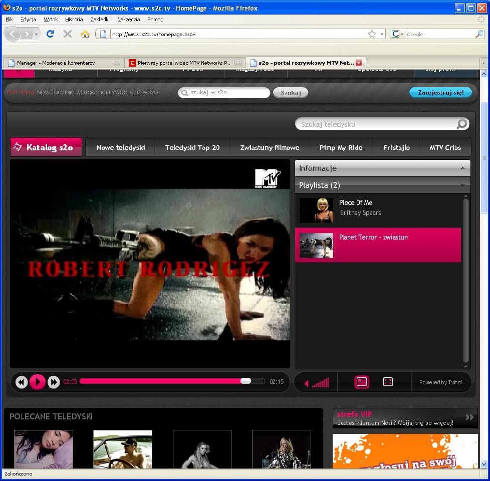 Pierwszy portal wideo MTV Networks Polska