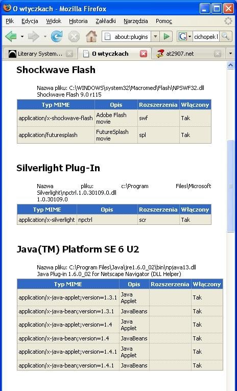Sprawdzanie i testowanie zainstalowanych wtyczek