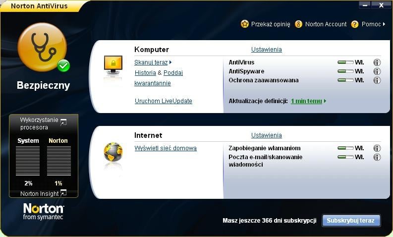 Program antywiusowy Norton AntiVirus 2009