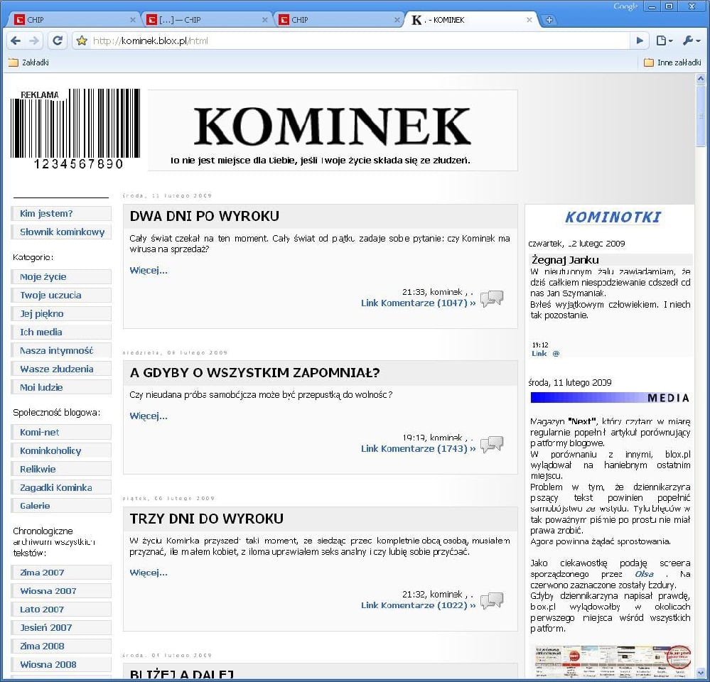 Najpopularniejsze blogi 2008 na Blox.pl – Kominek niekwestionowanym liderem