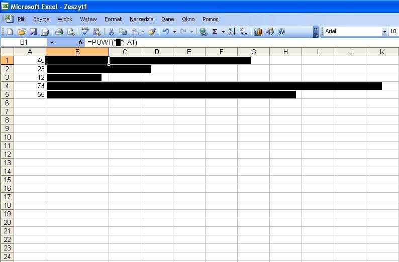 Lepsza prezentacja wartości liczbowych za pomocą słupków graficznych