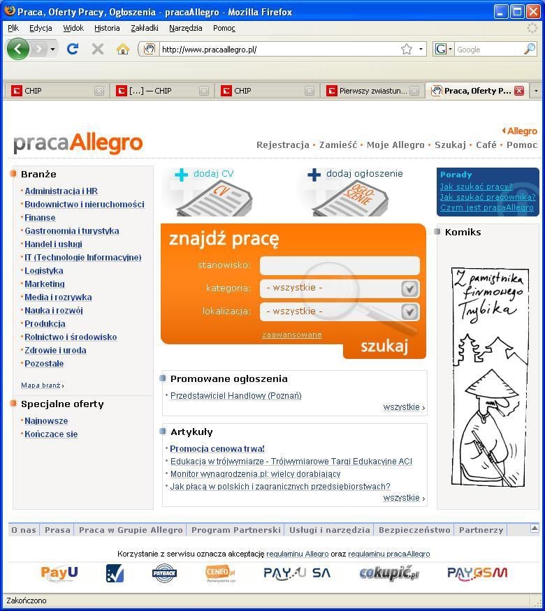 Allegro zamyka portal pracaAllegro, tworzy nowy o nazwie otoPraca.pl