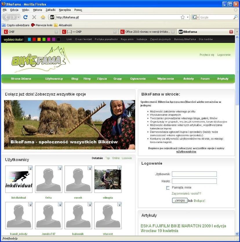 Internetowa społeczność rowerzystów