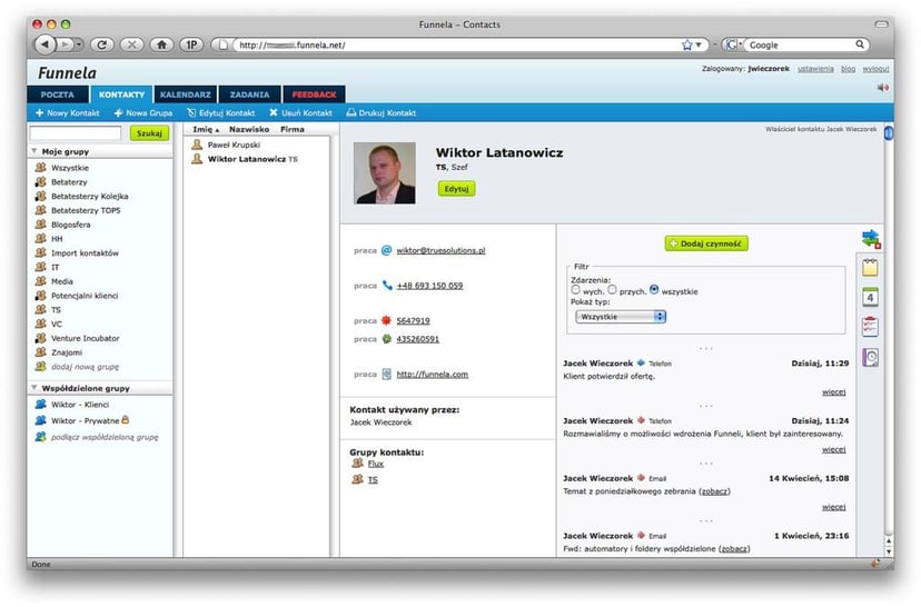Funnela, czyli prosty system CRM