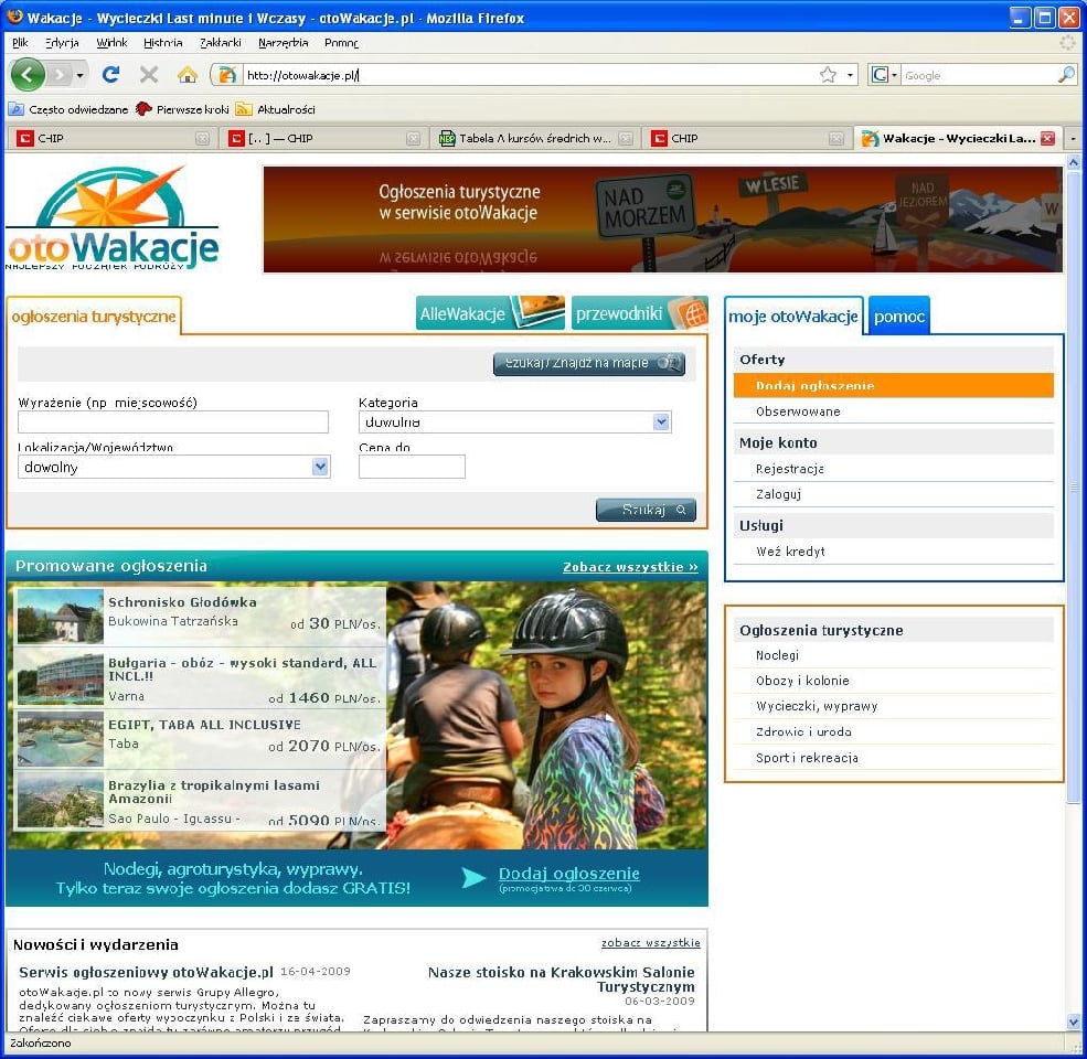 Allegro uruchomiło nowy serwis turystyczny