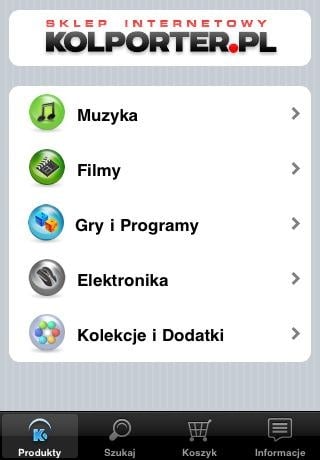Sklep z muzyką, filmami i innymi na iPhone’ie