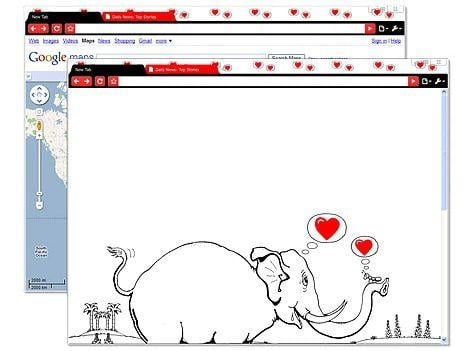 Przeglądarka Google Chrome z motywami artystów