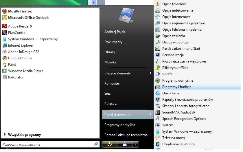 Szybszy dostęp do Panelu sterowania