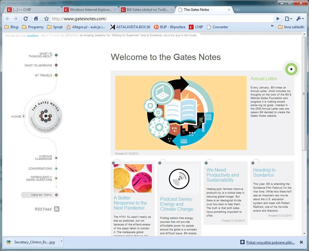 Notatki Billa Gatesa w Internecie