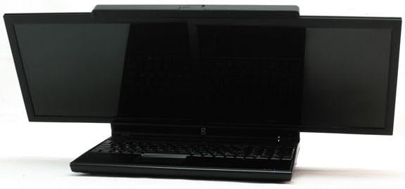 Notebook z dwoma 17-calowymi ekranami