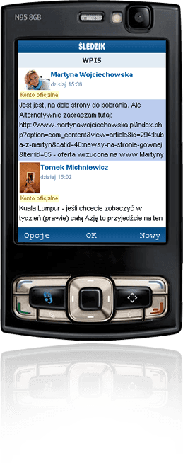 Śledzik dla telefonów komórkowych z Javą
