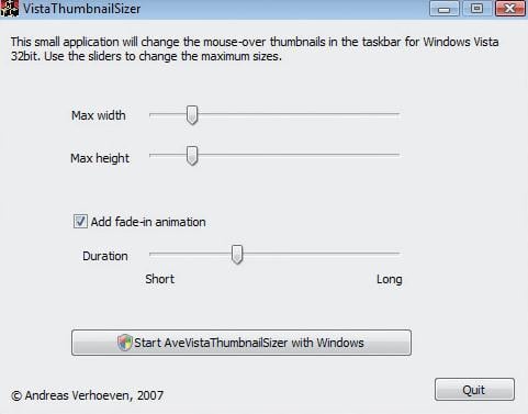 Zmieniamy rozmiar podglądu na pasku zadań Visty