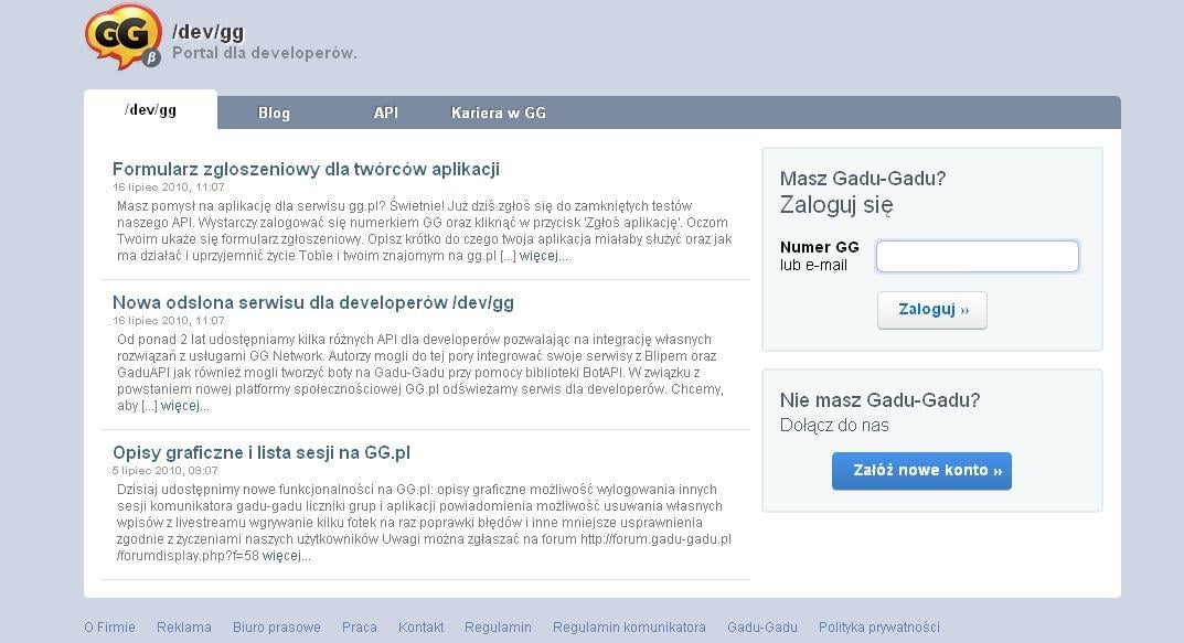 GG się otwiera – API dla developerów