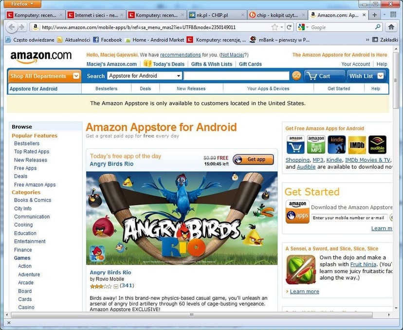Ruszył Amazon Android Appstore, na razie nie dla Polaków