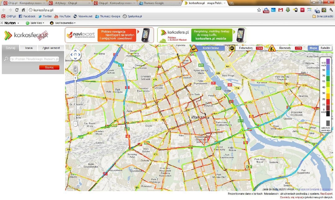 Omijaj korki zawodowo – korkosfera.pl od NaviExpert