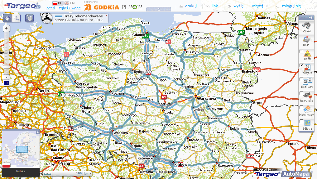 Jak dojechać na Euro? Targeo.pl idzie kierowcom na ratunek.