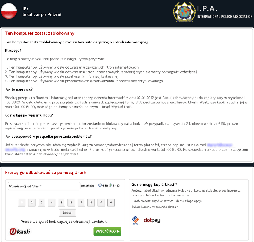 Uwaga, to zagrożenie blokuje komputer i wyłudza pieniądze